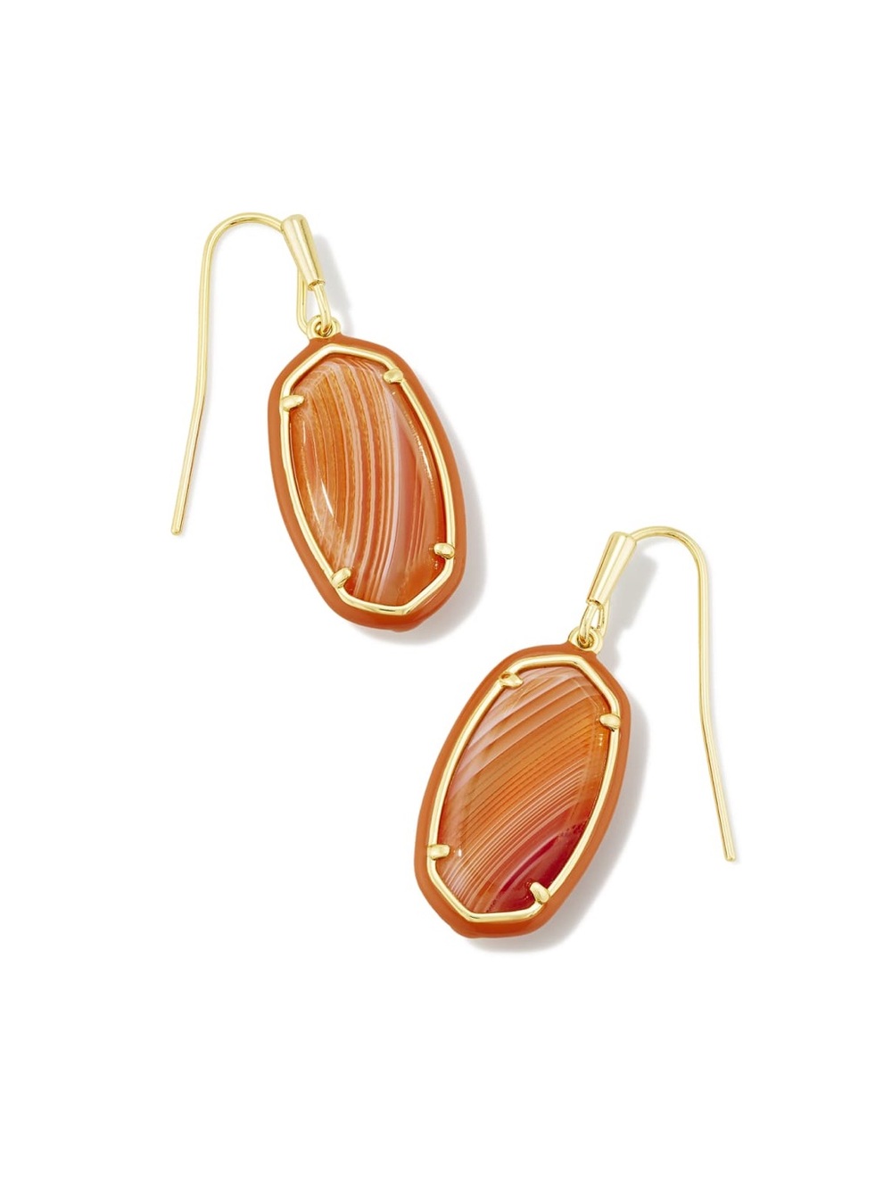 Kendra Scott Gold-Plated Orange Agate Drop Earrings